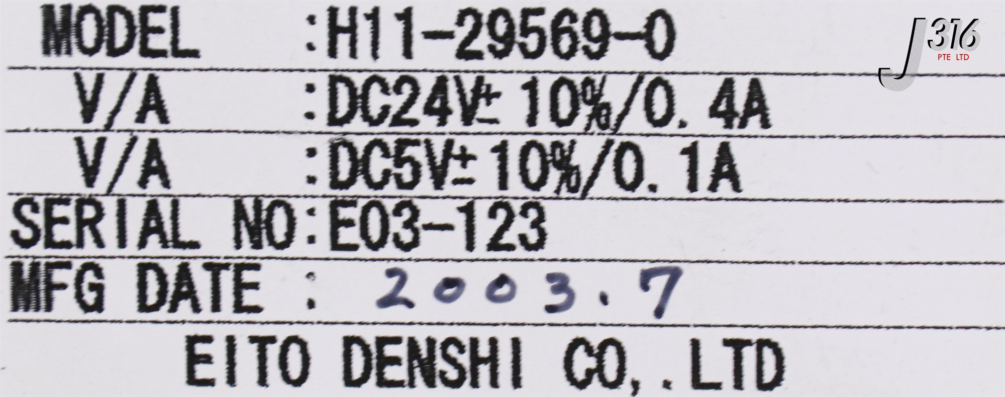 24513 EITO DENSHI SERVO DRIVE CONVERTER, B13-35627, PS2501-1 H11